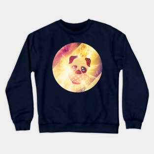 Flying pug in a cup Crewneck Sweatshirt